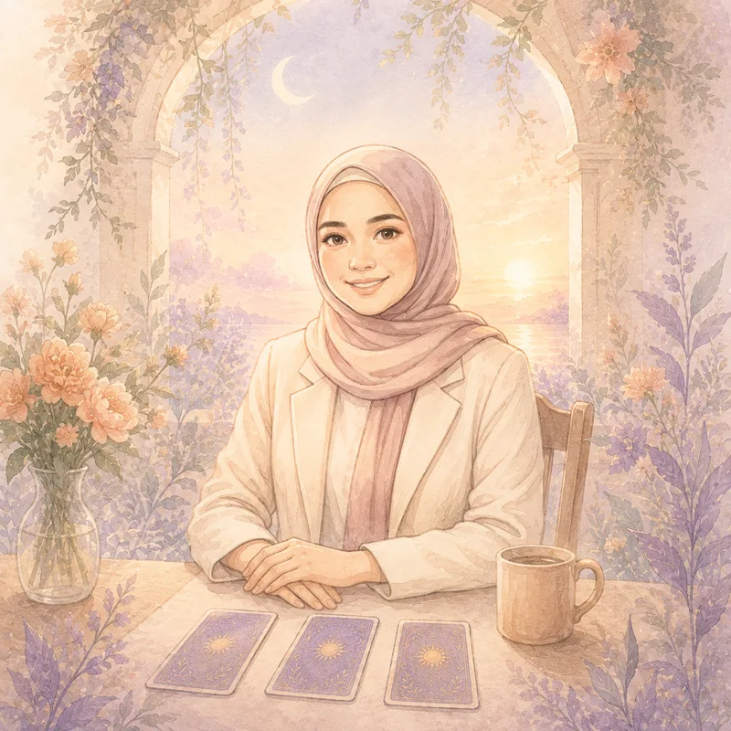 Potret ilustrasi cat air Kirana, pembaca refleksi Ruang Arunika