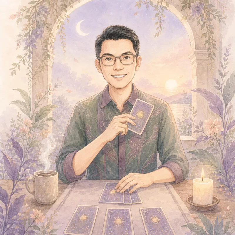 Potret ilustrasi cat air Senja, pembaca refleksi Ruang Arunika